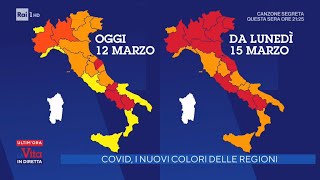 Covid i nuovi colori delle Regioni  La Vita in Diretta 12032021 [upl. by Yelwar]