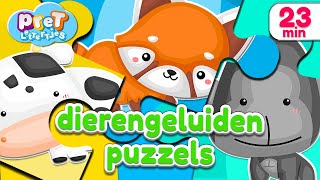 Pretlettertjes Dierengeluiden Puzzels Special • 21 Dieren leren [upl. by Nayarb231]