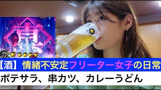 【女１人酒】悩めるフリーター女子 酒とカレーうどんで闘気覚醒！名古屋上前津駅。 [upl. by Jew]