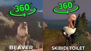 BEAVER SCREAM VS SKIBIDI TOILET 57 ELECTUS SCREAM fanmade 360º VR [upl. by Daffie751]