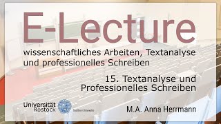 15 Textanalyse und Professionelles Schreiben [upl. by Skipp]