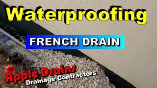 Waterproofing Exterior Wall French Drain Seal Foundation Footer Tile and Sump Pump [upl. by Corrinne]