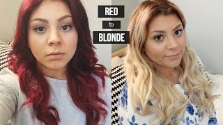 HOW TO  Red Hair to Blonde  How I Removed My Stubborn Red Color [upl. by Aennyl]