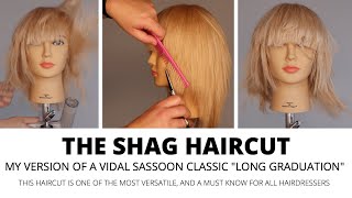 HOW TO CUT A VIDAL SASSOON SHAG HAIRCUT Super Easy Salon Classic Long Graduation Mullet Haircut [upl. by Yregerg421]