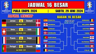 Jadwal 16 Besar Piala Eropa 2024 Live RCTI  SWISS vs ITALIA  JERMAN vs DENMARK  PRANCIS vs BELGIA [upl. by Fillbert568]