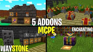 🔥 TOP 5 ADDONS PARA MINECRAFT PE 120 [upl. by Eatnoled]