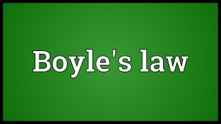 Boyles law Meaning [upl. by Martinsen]