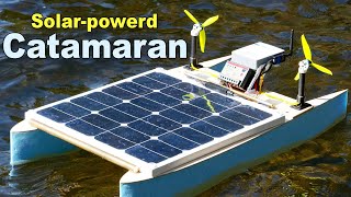 Solar Powered Autonomous Catamaran  First test run [upl. by Vincenz]