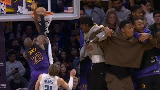 LeBron James INSANE poster dunk on Jonathan Isaac has Lakers bench going crazy [upl. by Ivey204]