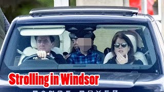 Edoardo Mapelli Mozzi drives wife Princess Beatrice and sister in law Princess Eugenie in Windsor [upl. by Hirsch650]