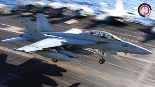 Spectacular takeoff The Super Advanced Jet launches from the worlds largest aircraft carrier [upl. by Eemiaj199]