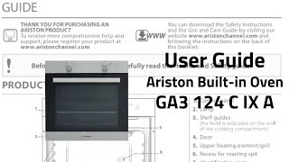 Daily Reference Guide for Ariston Builtin Oven  GA3 124 CI XA [upl. by Ruffina357]