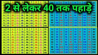 2 se lekar 40 Tak pahade  2 से लेकर 40 तक पहाड़े  Pahada table pahadapustak [upl. by Adnohral]