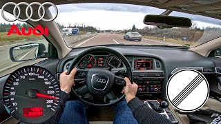 Audi A6 C6 30 TDI 233 HP Allroad Quattro German Autobahn 2007  POV Test Drive Top Speed [upl. by Lunnete26]