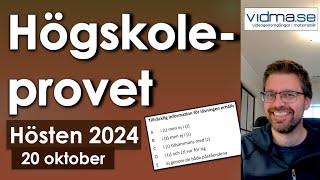 HÖGSKOLEPROVET Hösten 2024 Kvantitativa delarna [upl. by Narayan]