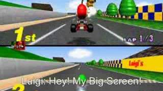 Mario Kart 64 Bloopers Luigis Revenge on Mario [upl. by Legnaesoj]