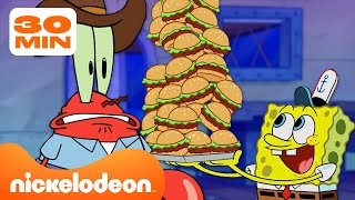 Bob lÉponge  Tous les employés du CRABE CROUSTILLANT 🍔  Nickelodeon France [upl. by Melentha]