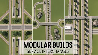 3 Simple amp Easy VANILLA Service Interchange Designs In Cities Skylines Modular Builds [upl. by Yereffej]