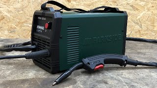 Lidl PARKSIDE ® PIFDS 120 A1 Mag Flux welding machine Unboxing and Test welding without gas for 99€ [upl. by Rolfston]