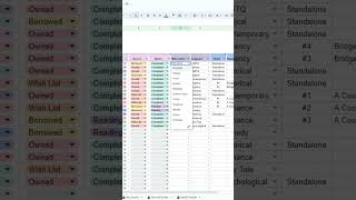 Book Tracker amp Reading List Spreadsheet spreadsheets shorts googlesheets [upl. by Alahc303]