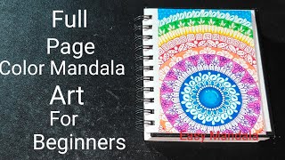 Full Page Color Mandala Art For Beginners  EasyMandala59 [upl. by Irak715]