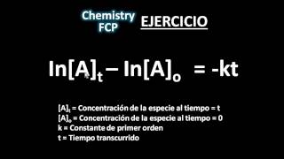 Constante de primer orden a partir de tiempo y porcentaje de reacción [upl. by Htiekram646]