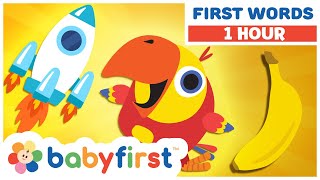 Toddler Learning Video with Color Crew amp Larry  1 Hour  First Words amp ABC for Kids  BabyFirst TV [upl. by Mathias]