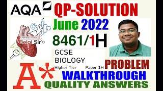 AQA GCSE BIOLOGY 84611H JUNE 2022 QP solution [upl. by Sukin]