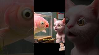 Fish and cat friendship🤣 funny video fishing cat shorts [upl. by Jonina]