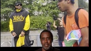 Watch Diddy fan gets in heated argument outside federal courthouse during his arraignment [upl. by Lombardo403]