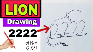 Lion drawinglion drawing from 2222 numbers how to draw lion step by steplion outline drawing [upl. by Odnama395]