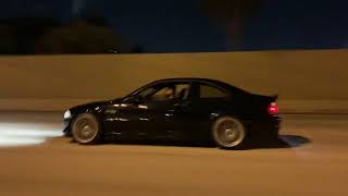 E46 M3 loud catless exhaust sound highway pull [upl. by Arella329]