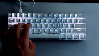 RK61 Pro Gateron Blue switches with Gskill Crystal Crown quotWhitequot keycaps [upl. by Herbst]