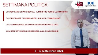 Sangiuliano Boccia il ministro si dimette proroga Concessioni balneari al 2027 [upl. by Odlonyer]