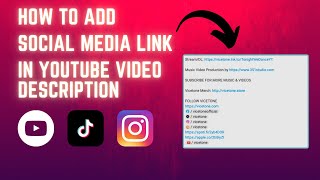 How to Add Social Media Link in YouTube Video Description Tutorial [upl. by Nairb657]