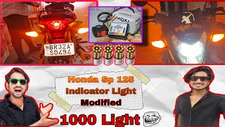 Honda Sp 125 Bs6 Me Flasher Kaise Lagaya  Honda Sp125 Indicator Light Modified🤯 honda moxi light [upl. by Innob]