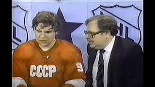 1483 NHL Super Series USSR vs Minnesota  Interviews with Viktor Tikhonov and Vladimir Krutov [upl. by Volney]