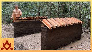 Primitive Technology Tile Capped Mud Walls [upl. by Shep]