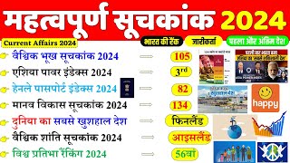 महत्वपूर्ण सूचकांक 2024  Important Index 2024 Current Affairs  Mahatvpurn Suchkank 2024  Gk Trick [upl. by Maitilde]