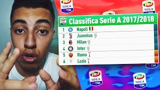 ECCO CHI VINCERA LO SCUDETTO  La mia PREDICTION della SERIE A 201718 [upl. by Ellenohs]