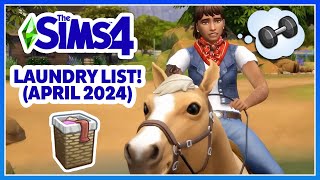 More Bug Fixes Coming Soon Sims 4 Laundry List April 2024 [upl. by Johann]