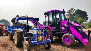 JCB 3dx Backhoe Loading Mud in Mahindra 475 Di tractor JCB Miti sifting JCB video jcb jcbvideo [upl. by Ynnaffit]