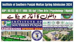 Admission Open ISP Multaninstitute of southern punjab multan admission [upl. by Oflunra]