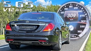 Mercedes S65 AMG V12 BiTurbo  0309 ACCELERATION TOP SPEED amp SOUND [upl. by Silver]