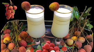 Litchi Juice Recipe  Refreshing Drinks at home by FoodScene [upl. by Syck260]