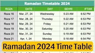 Ramadan Time Table 2024 Mumbai India  Roza Sehri amp Iftaar Timing For Ramzan [upl. by Leunad]