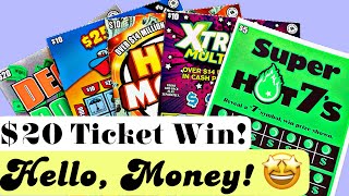 HELLO WINS HELLO LOTSA MONEY WASHINGTON LOTTERY SCRATCH OFF TICKETS [upl. by Neelyaj878]