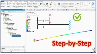 ✅StepbyStep Cantilever Beam with Load using 1D Elements in ANSYS Workbench beginner tutorial [upl. by Brubaker580]