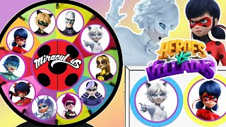 Miraculous Ladybug Spinning Wheel Game HEROES VS VILLAINS [upl. by Eldnek]