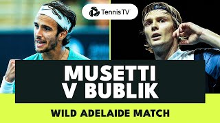 ENTERTAINING Lorenzo Musetti vs Alexander Bublik Match 🍿  Adelaide 2024 Highlights [upl. by Enoved193]